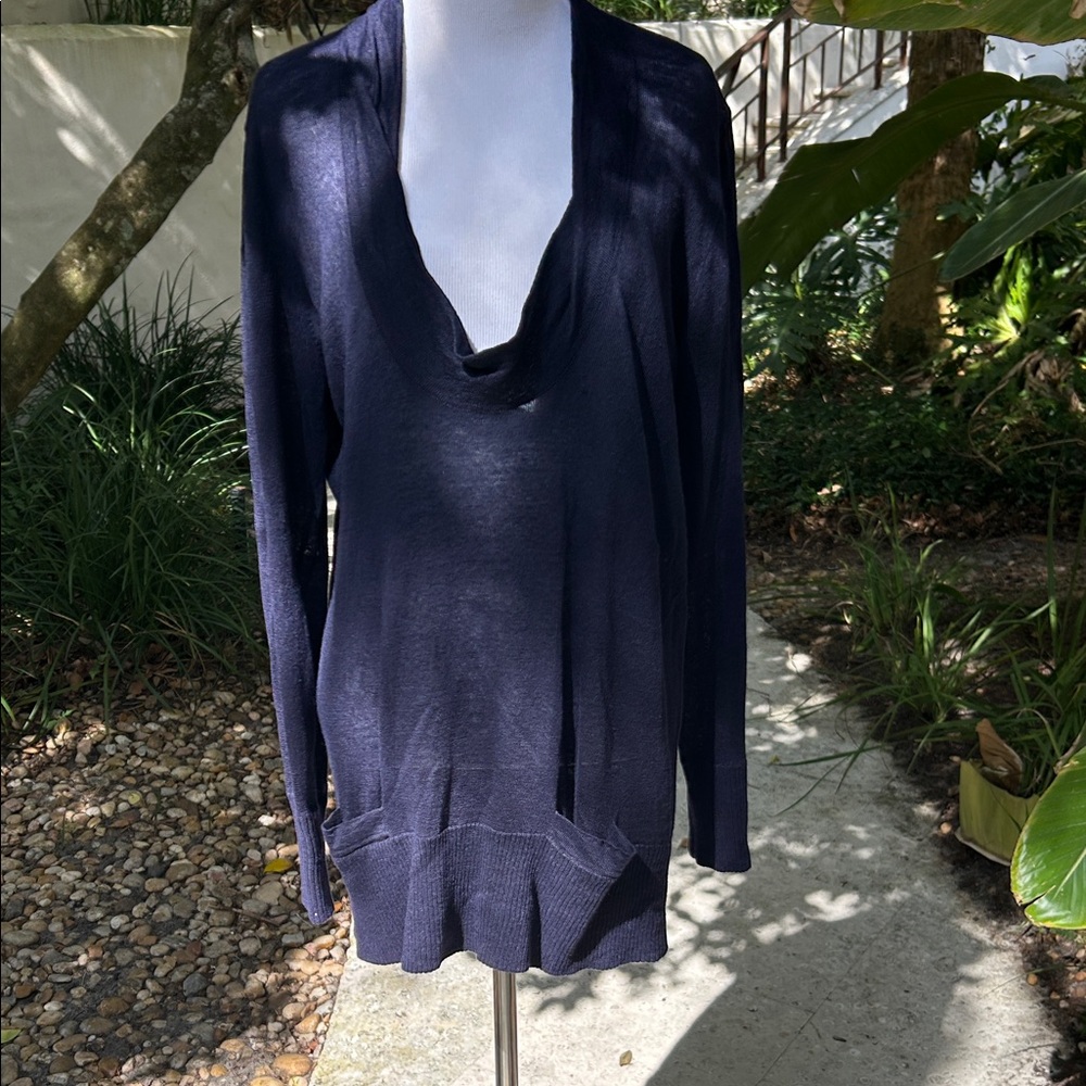 J. Crew Navy Scoop Neck Lightweight Sweater